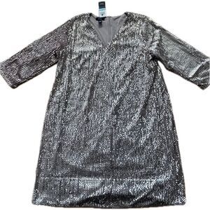 Alfani Prima NWT Champagne Sequin Dress Women’s Size 16 G3